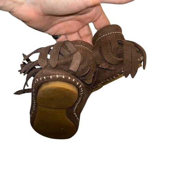Jeffrey Campbell Anthropologie Tahiti mocha brown suede leather moccasin… - Picture 6 of 7